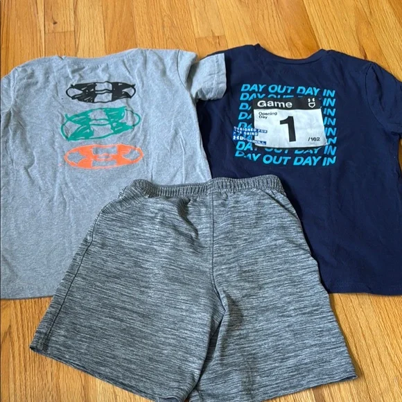 Under Armour Kids Gray and Navy Tee Set with Shorts - Picture 8 of 8